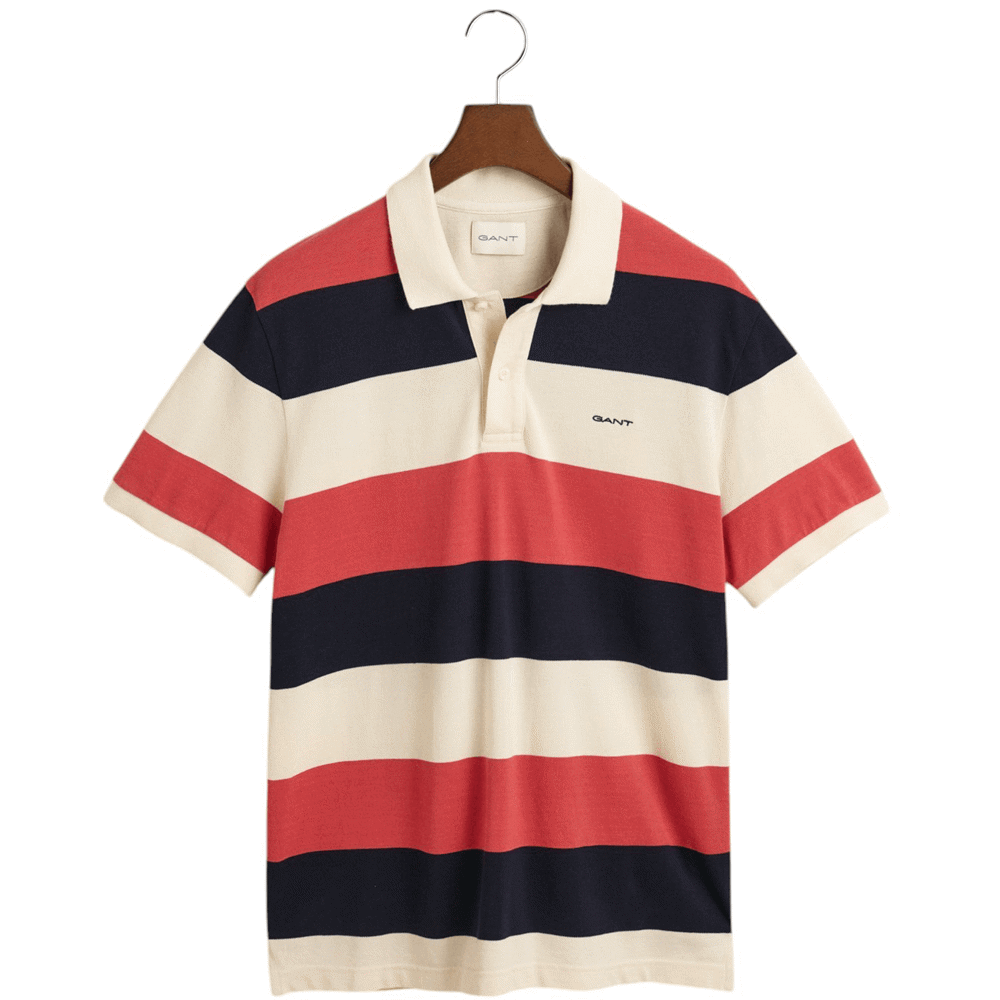 Gant Block Striped Piqué Polo Shirt